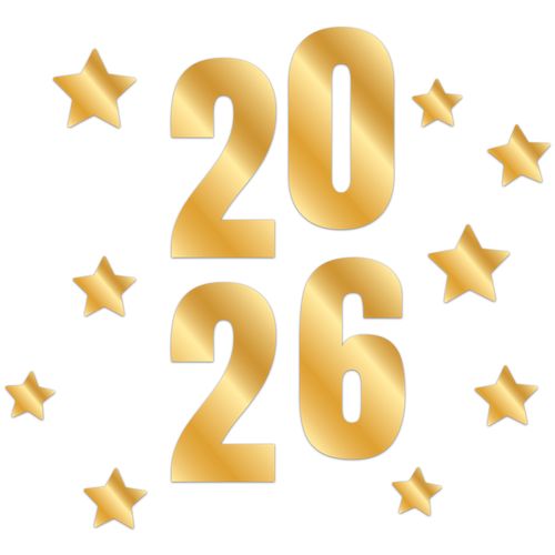 Kit Decorativo 2026 Dourado