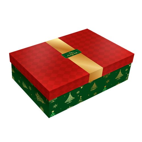 Caixa Presente com Tampa Feliz Natal - 27cm