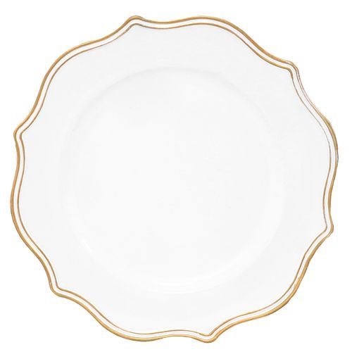 Sousplat Branco com Borda Dourada - 33cm