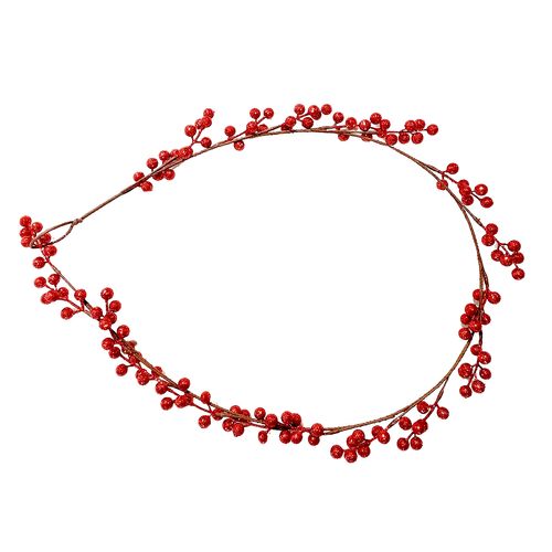 Galho Natal Longo com Frutas Vermelho - 145cm