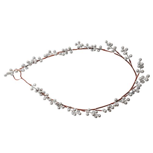 Galho Natal Longo com Frutas Prata - 145cm