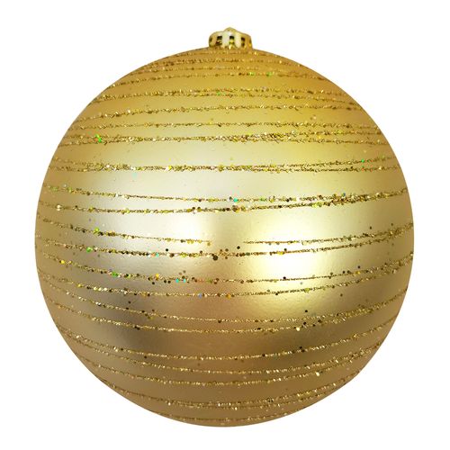 Bola de Natal Decorada Aspiral Dourado Fosco - 25cm