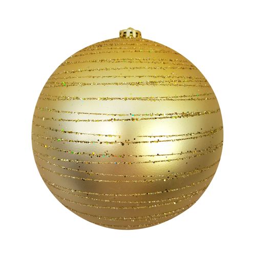 Bola de Natal Decorada Aspiral Dourado Fosco - 20cm
