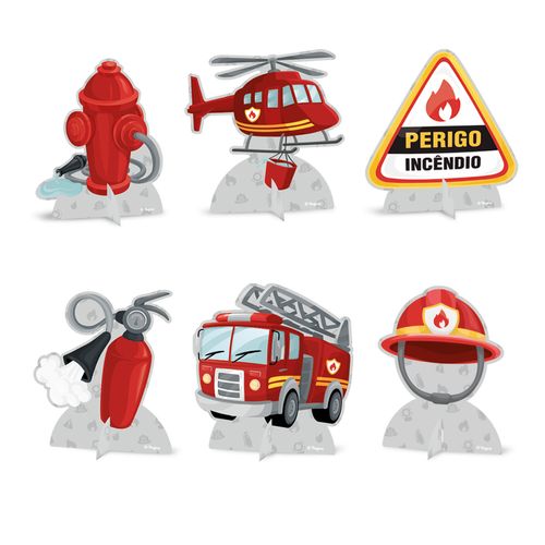 *Decoração de Mesa Bombeiros - 06 unidades