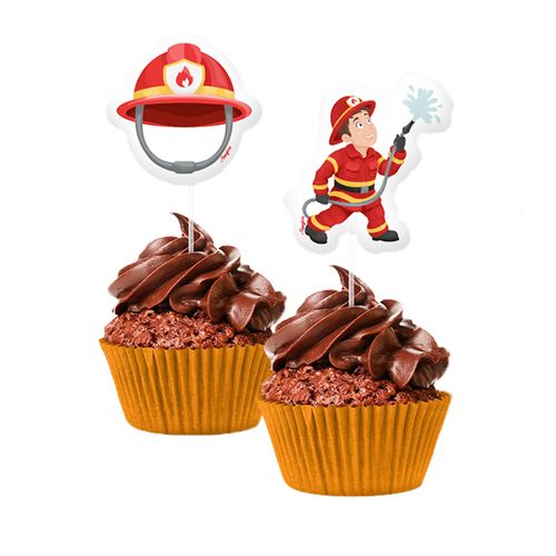 *Picks Decorativos Bombeiros - 08 unidades