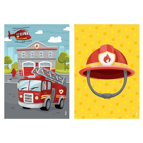 *Cartaz Decorativo Bombeiros - 02 unidades