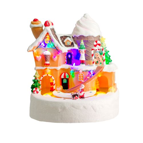 Vila de Natal Ginger Doce com Luz e Movimento