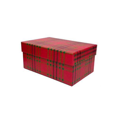 Caixa Presente Rígida Xadrez - 19,5cm