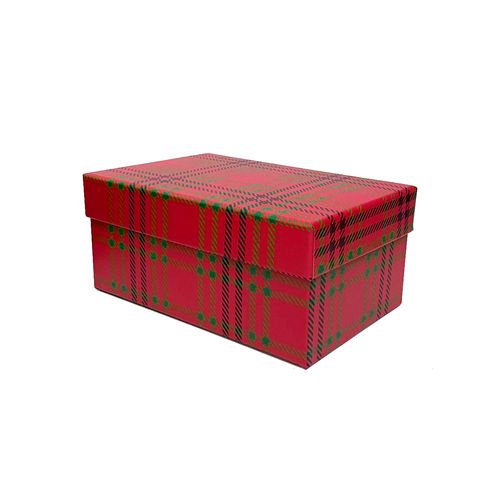 Caixa Presente Rígida Xadrez - 21,5cm