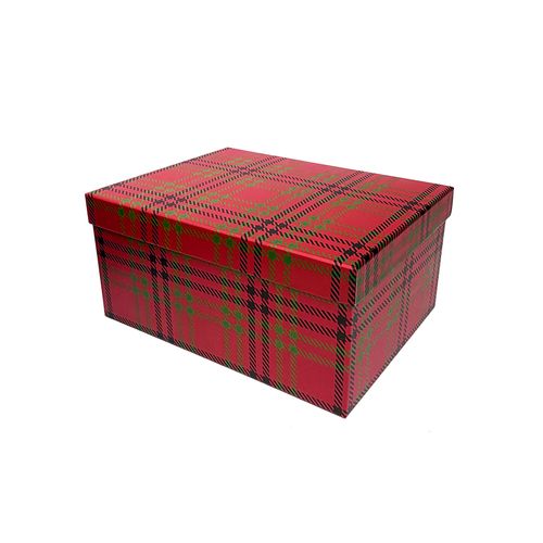 Caixa Presente Rígida Xadrez - 23,5cm