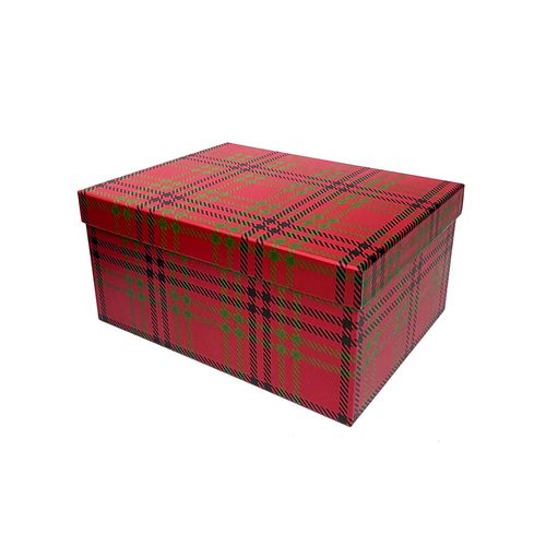 Caixa Presente Rígida Xadrez - 25,5cm