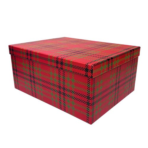 Caixa Presente Rígida Xadrez - 34,2cm