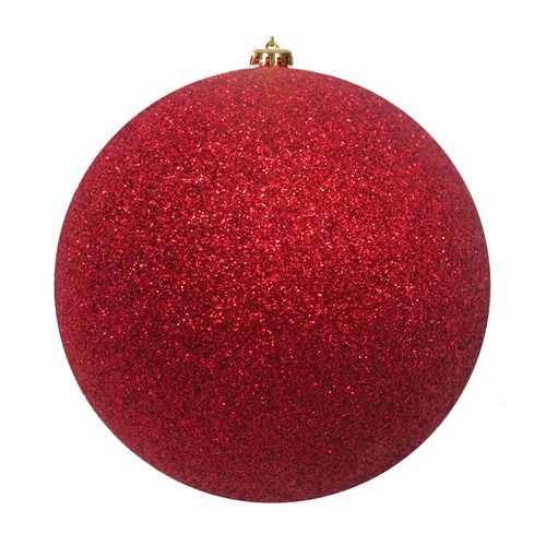 Bola de Natal Vermelho Glitter - 15cm