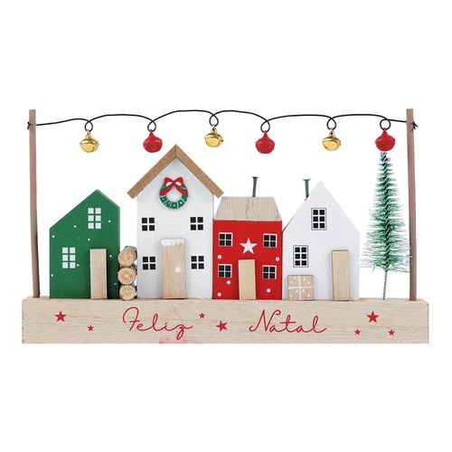 Enfeite Decorativo Casinhas Natal MDF - 23,5cm