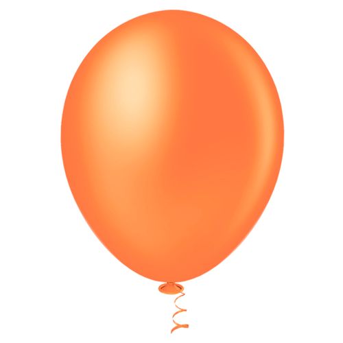 Balão 7 Redondo Liso Laranja - 50 unidades
