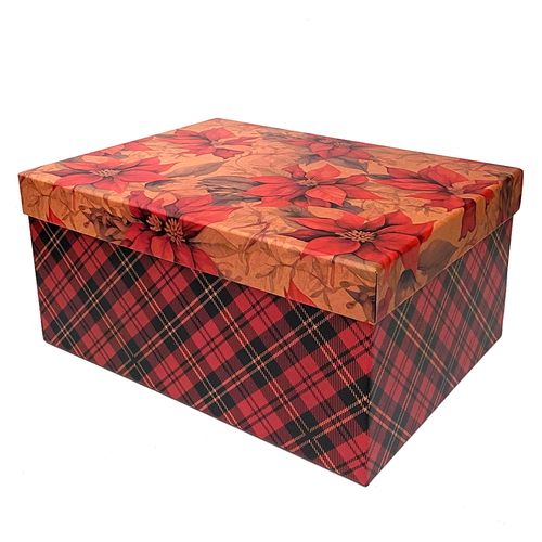 Caixa Presente Rígida Floral - 36,4cm