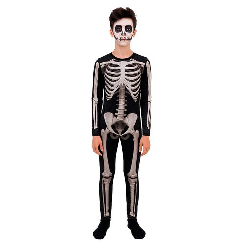 Fantasia Macacão Caveira Luxo Teen