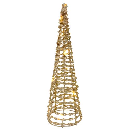 Árvore de Natal Aramada Dourada com LED - 60cm