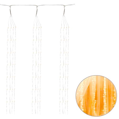 Cortina 800 LED Fio de Fada Branco Quente com Strobo Bivolt - 3x1m
