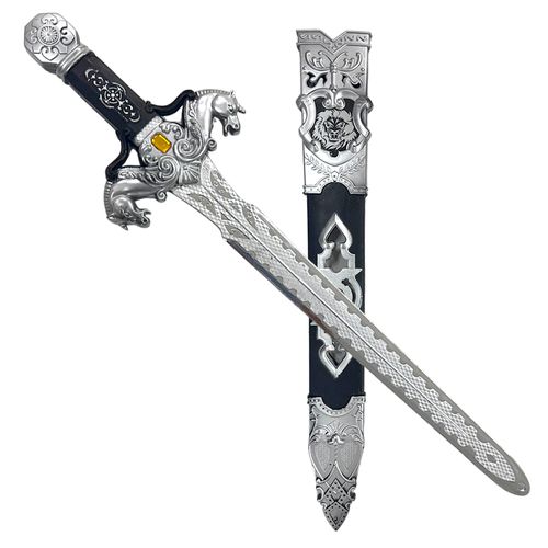 Espada Medieval Prateada com Bainha