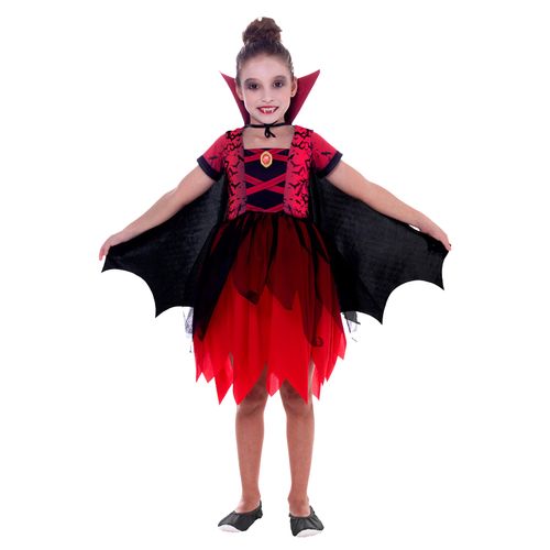 Fantasia Vampira Vermelha Infantil
