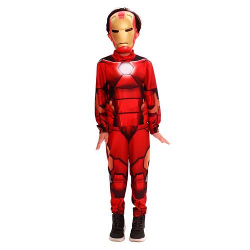Fantasia Homem de Ferro Longa Clássica com Máscara