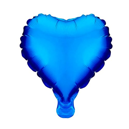 Balão Metalizado Coração Azul 10" - 06 unidades