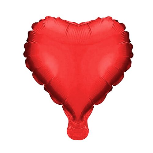 Balão Metalizado Coração Vermelho 10" - 06 unidades