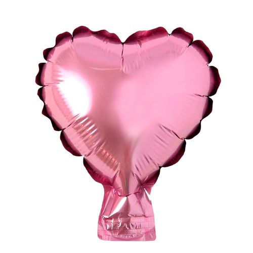 Balão Metalizado Coração Rosa 10" - 06 unidades