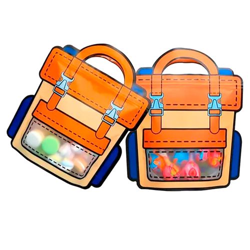 Sacola Zip Azul e Laranja G - 05 unidades