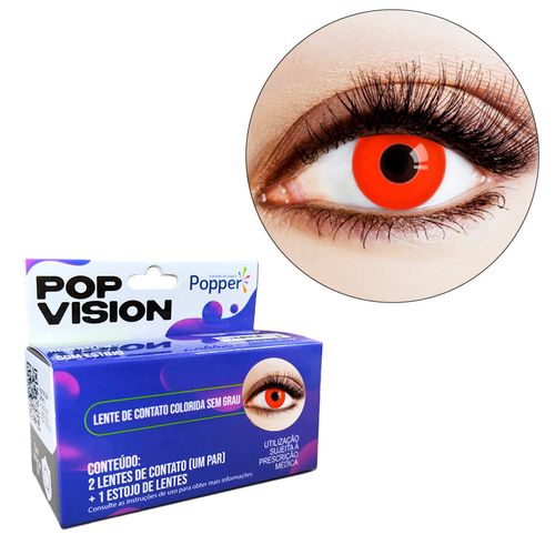 Lente de Contato Halloween Vermelha Lua de Sangue