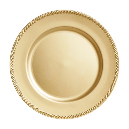 Sousplat Dourado com Borda Trabalhada - 33cm