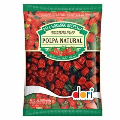 Bala Morango Recheada 600g