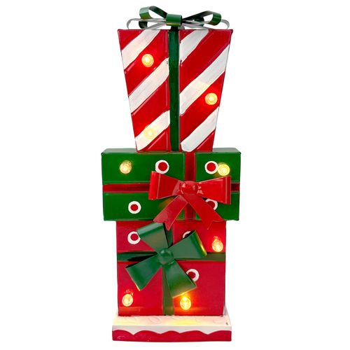 Enfeite Metal Caixas de Presente com LED - 43cm