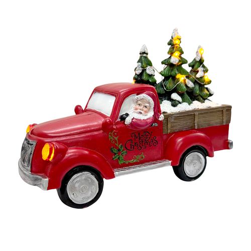 Caminhão Resina Natal com LED - 25cm