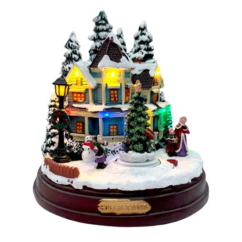 Vila de Natal Aldeia com Luz e Movimento