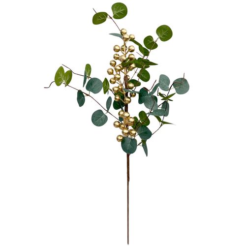 Haste Eucalipto com Cereja Dourada - 50cm