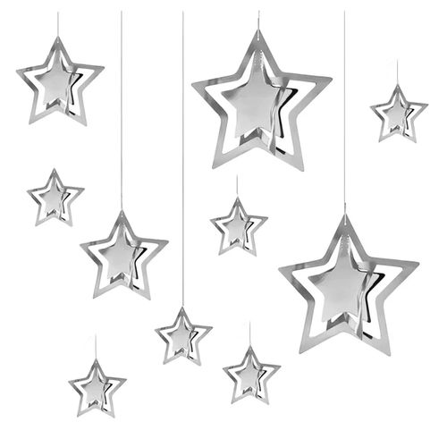 Enfeite de Pendurar Estrela Prata