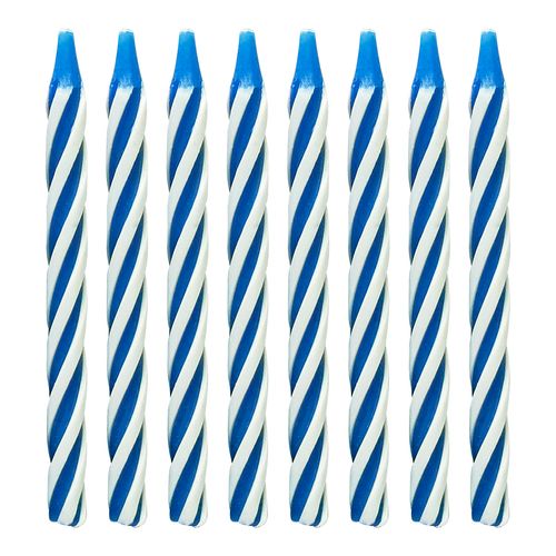 Vela Palito Espiral Azul - 24 unidades