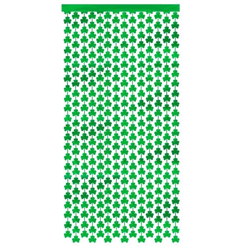 Cortina Metalizada Trevos Verde