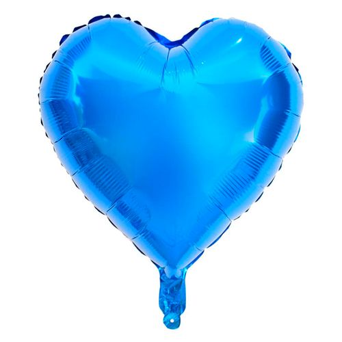 Balão Metalizado Coração Azul Royal 18"