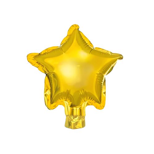 Balão Metalizado Estrela Dourado 5" - 06 unidades