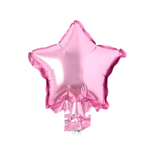 Balão Metalizado Estrela Rosa Bebê 5" - 6 unidades