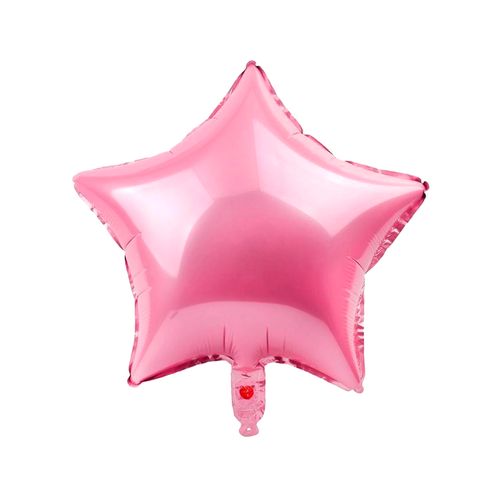 Balão Metalizado Estrela Rosa 10" - 06 unidades