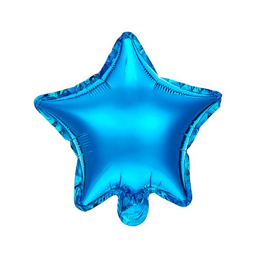Balão Metalizado Estrela Azul 10" - 06 unidades