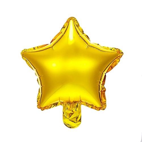 Balão Metalizado Estrela Dourado 10" - 06 unidades