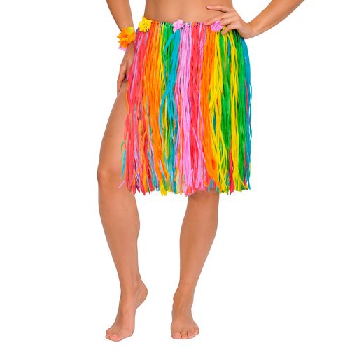 Saia Havaiana Palha Colorida Adulto
