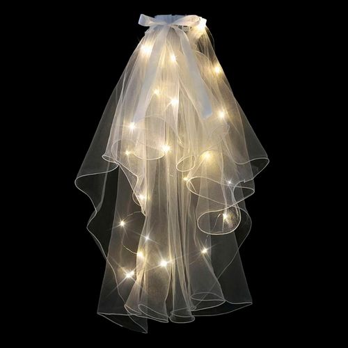 Véu de Noiva com LED Branco Quente