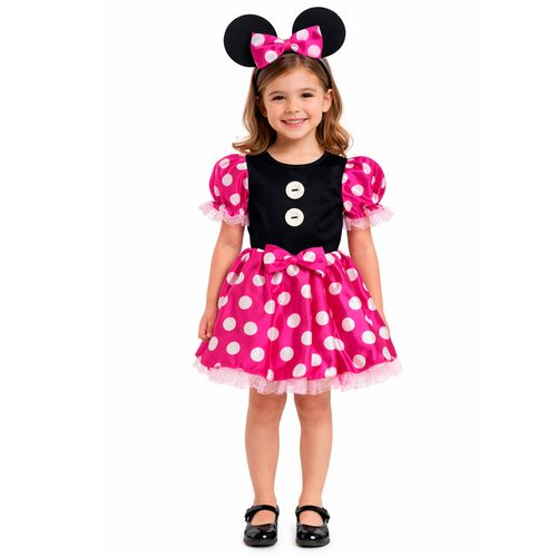 Fantasia Ratinha Rosa com Tiara Infantil