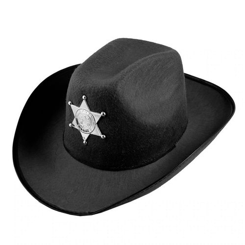 Chapéu Xerife Preto Adulto